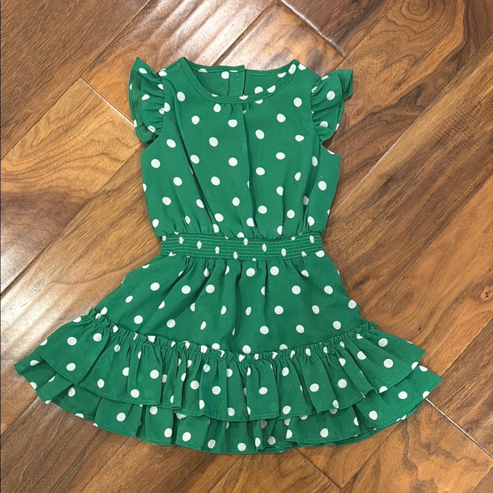 Janie and Jack Green Tiered Ruffled Sundress Sleeveless Casual
